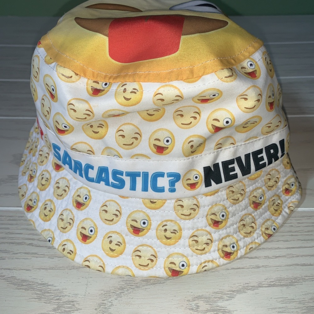 Emoji life Bucket Hat Yellow White One Size